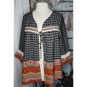 Boho chic plus size duster